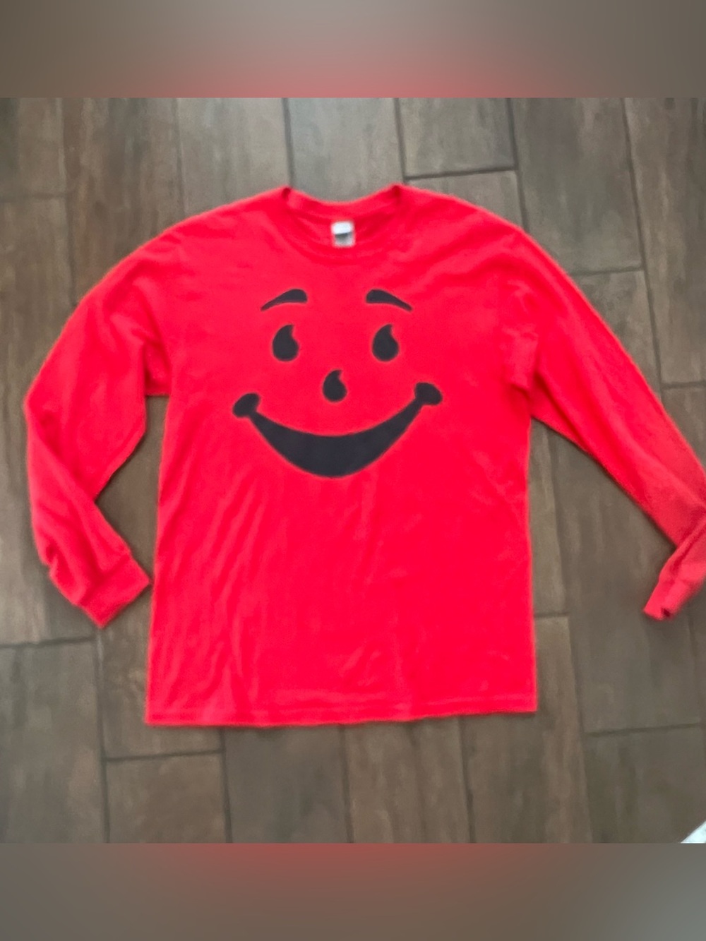 Kool-Aid Man Face Long Sleeve Gildan Heavy Cotton Unisex Shirt size M